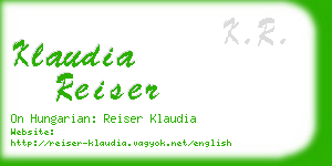 klaudia reiser business card